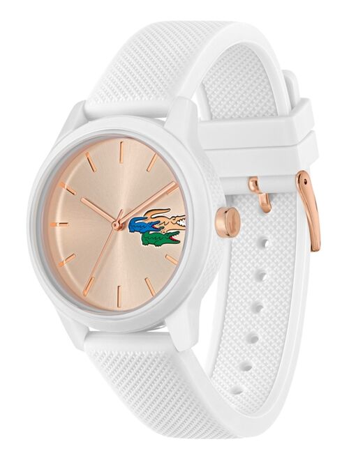 Unisex Lacoste 12.12 White Silicone Strap Watch 36mm