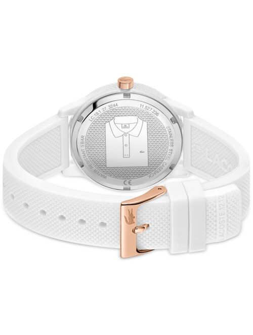 Unisex Lacoste 12.12 White Silicone Strap Watch 36mm