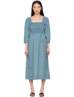 Blue Organic Cotton Midi Dress