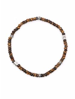 Salvatore Ferragamo tiger eye beaded bracelet