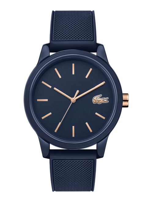 Lacoste Men's 12.12 Blue Rubber Strap Watch 42mm