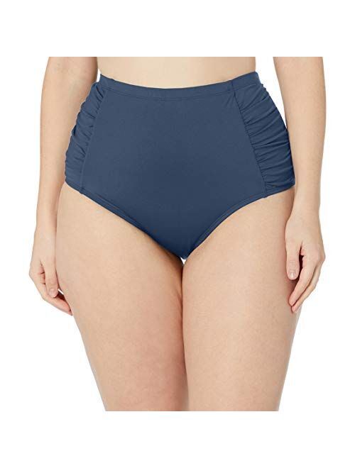 La Blanca Women's Island Goddess Side Shirred High Waist Bikini Swimsuit Bottom