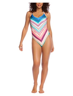 Women's V-Neck Halter One Piece Swimsuit