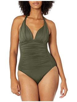 Women's Island Goddess V-Neck Halter Mio One Piece Swimsuit