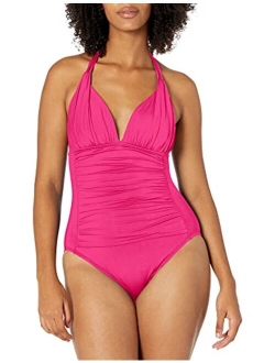 Women's Island Goddess V-Neck Halter Mio One Piece Swimsuit