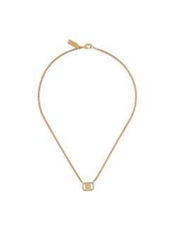 Salvatore Ferragamo engraved crystal necklace