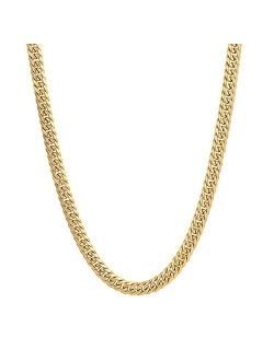 Krkc&Co Keep Real Keep Champion KRKC&CO 6/10mm Cuban Link Curb Chain, 18K Gold Chain for Men, 6-Side Cut Double Layer Necklace, Mens Cuban Chain Jewelry, Durable Street-w