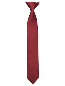 14 inch Boys Ties - Clip On Neckties for Kids Formal Wedding Graduation School Uniforms