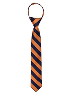 Stripe Woven Boys 14" College Striped Zipper Tie