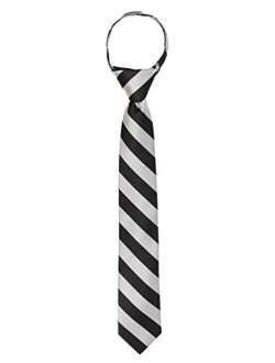 Stripe Woven Boys 14" College Striped Zipper Tie