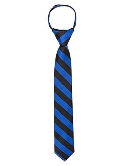 Stripe Woven Boys 14" College Striped Zipper Tie