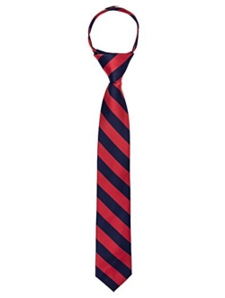 Stripe Woven Boys 14" College Striped Zipper Tie