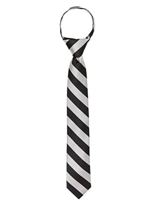 Jacob Alexander Stripe Woven Boys 14" College Striped Zipper Tie