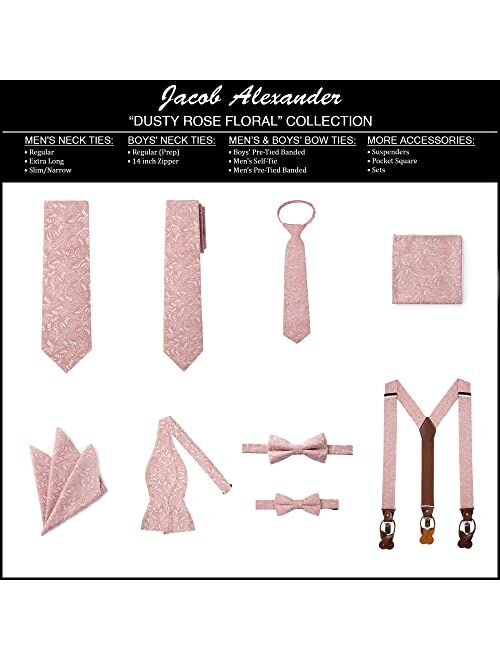 Jacob Alexander Boys' Prep Floral Cotton Neck Tie