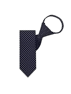 Polka Dot Print Boys 14" Polka Dotted Zipper Tie