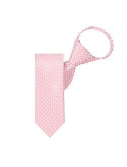 Polka Dot Print Boys 14" Polka Dotted Zipper Tie