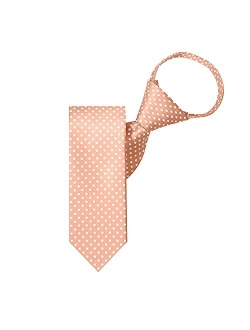 Polka Dot Print Boys 14" Polka Dotted Zipper Tie