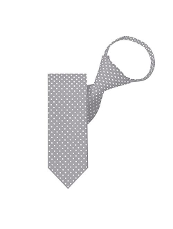 Polka Dot Print Boys 14" Polka Dotted Zipper Tie