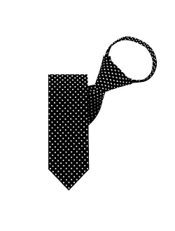 Polka Dot Print Boys 14" Polka Dotted Zipper Tie