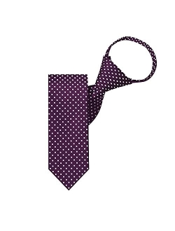 Polka Dot Print Boys 14" Polka Dotted Zipper Tie