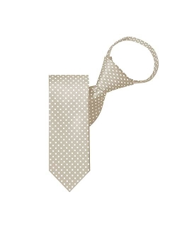 Polka Dot Print Boys 14" Polka Dotted Zipper Tie