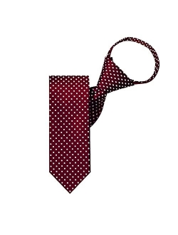 Polka Dot Print Boys 14" Polka Dotted Zipper Tie