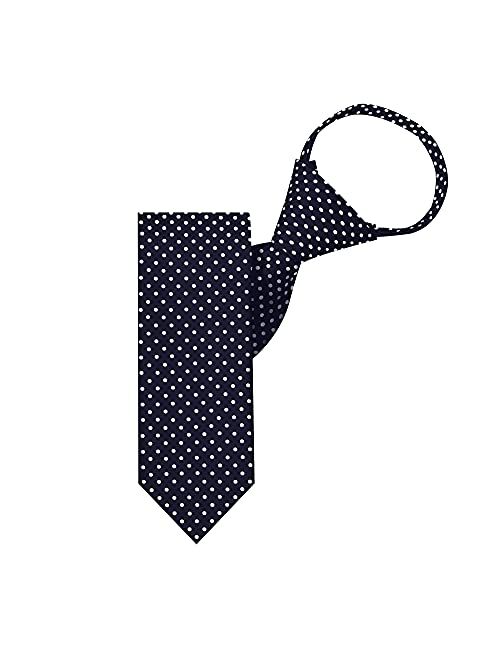 Jacob Alexander Polka Dot Print Boys 14" Polka Dotted Zipper Tie