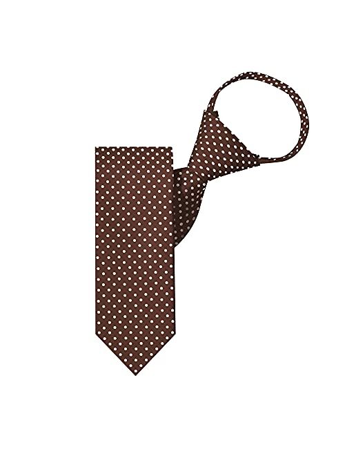 Jacob Alexander Polka Dot Print Boys 14" Polka Dotted Zipper Tie