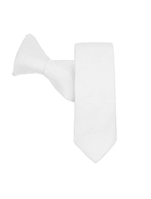 Jacob Alexander Boys' Woven Subtle Mini Squares 14-inch Clip-On Neck Tie