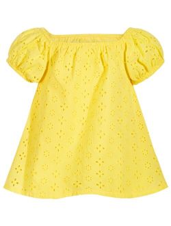 Toddler Girls Cotton Eyelet Dress