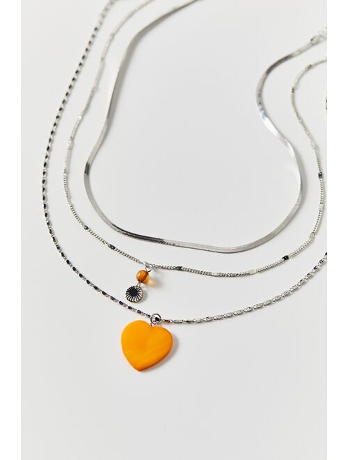 Urban outfitters Cerise Heart Layer Necklace Set