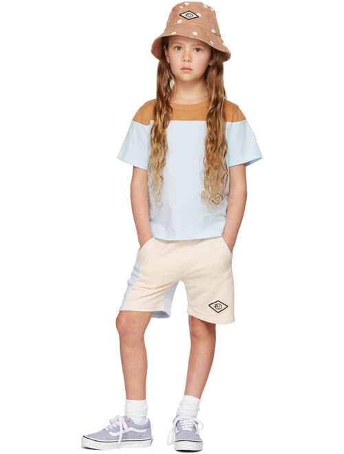 Wynken Kids Blue & Beige Panel Shorts