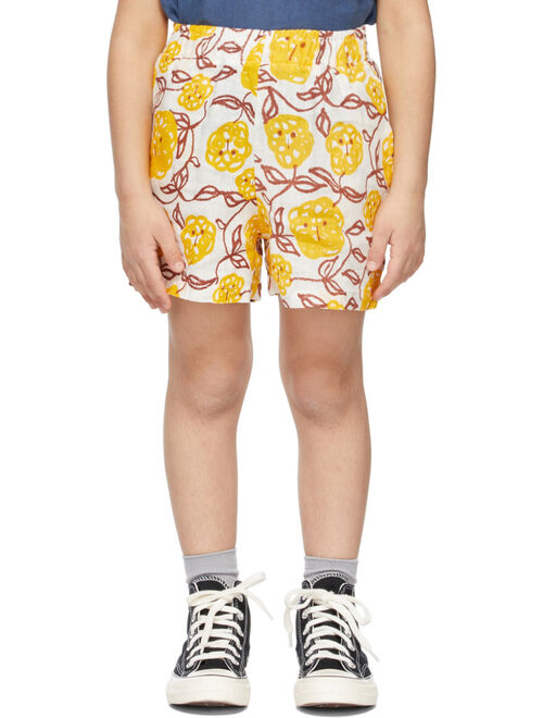 Weekend House Kids Kids White & Yellow Linen Mimosa Bermuda Shorts