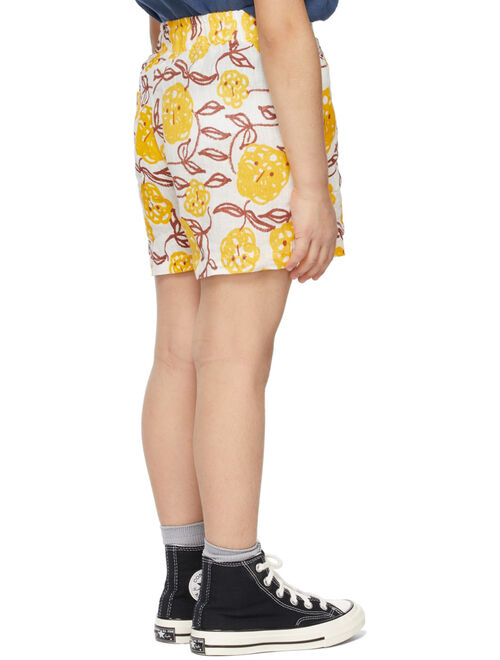 Weekend House Kids Kids White & Yellow Linen Mimosa Bermuda Shorts