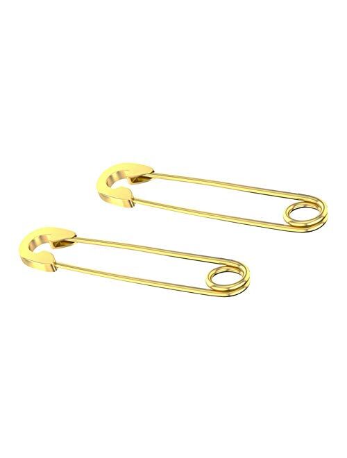 AMLESO Stainless Steel Safety Pin Earrings Punk Geometric Earring for Women Men