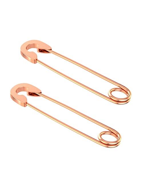 AMLESO Stainless Steel Safety Pin Earrings Punk Geometric Earring for Women Men