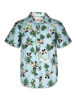 Boys' Button Down Hawaiian Shirt: Mickey Mouse, Lilo and Stitch