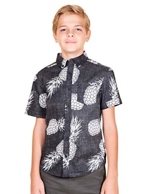 Brooklyn Athletics Boys Short Sleeve Button Down Hawaiian Shirt