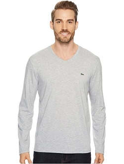 Long Sleeve Pima Jersey V-Neck T-Shirt