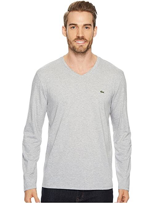 Lacoste Long Sleeve Pima Jersey V-Neck T-Shirt