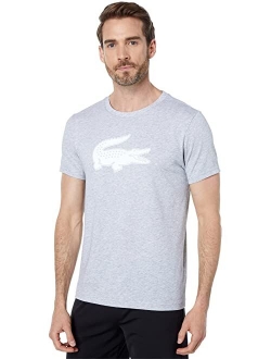 Short Sleeve Solid Color Crocodile Logo Tee