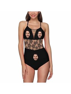 Interestprint Customize Lovers Boyfriend Husband Face on Strap Swimsuit