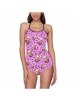 Interestprint Customize Lovers Boyfriend Husband Face on Strap Swimsuit