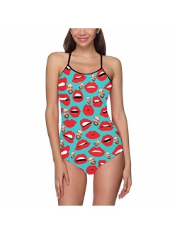 Interestprint Customize Lovers Boyfriend Husband Face on Strap Swimsuit