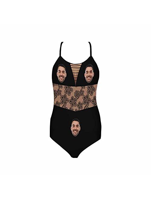 Interestprint Customize Lovers Boyfriend Husband Face on Strap Swimsuit