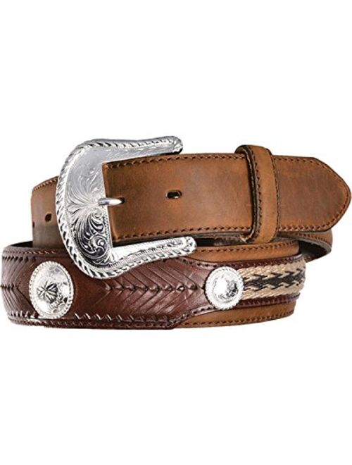 Tony Lama Men's Duke Leather Belt Aged Bark 36