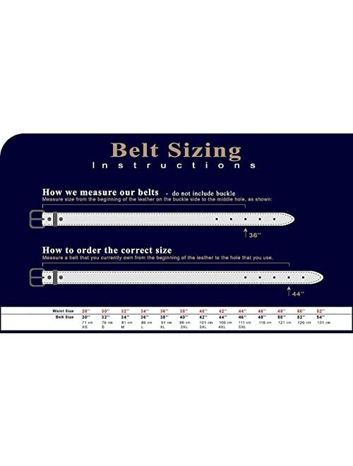 Belts.Com Genuine Leather Western Bison Ranger Belt 1-3/8"(35mm) Taper to 3/4"(19mm) Wide