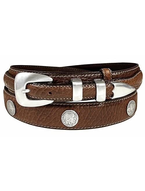 Belts.Com Genuine Leather Western Bison Ranger Belt 1-3/8"(35mm) Taper to 3/4"(19mm) Wide