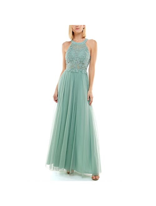 Juniors' Speechless Lace Bodice Maxi Dress