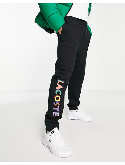 Lacoste graphics logo sweatpants in black